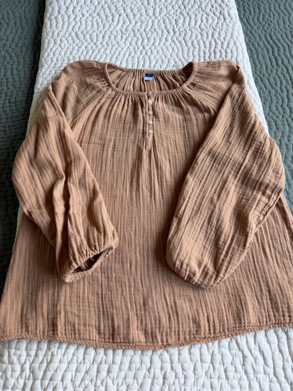 Old Navy Women's Gauze Tan blouse with Button Placket